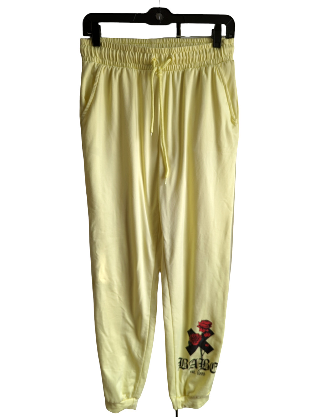 Charlotte Russe Women's Yellow Babe Joggers Soft Lounge Pant Size Small
